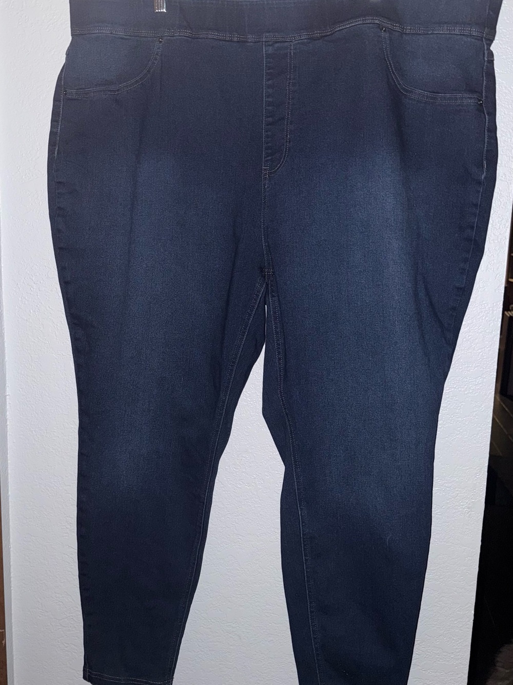 Terra & Sky Women's Plus 3X Blue Denim High Rise Skinny Jeggings Pockets
